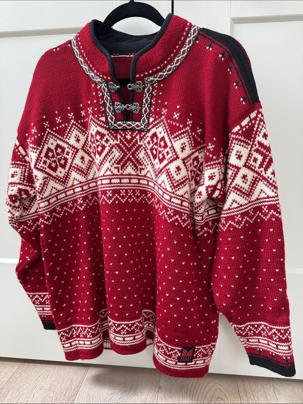 Dale of Norway Red and White Nordic Turtleneck Sweater